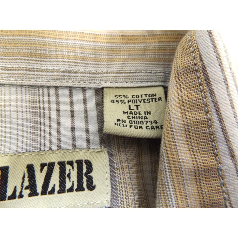 mens TRAILBLAZER WESTERN Striped SHIRT, Pearl snaps, sz LT - Picture 6 of 10